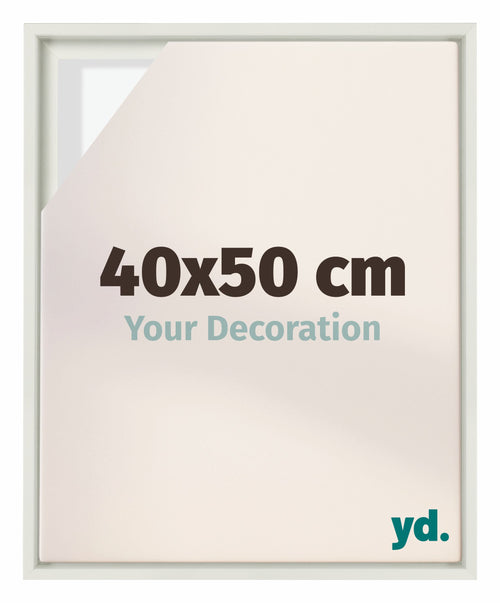 Lyon MDF Schattenfugenrahmen 40x50cm Weiss Matt Vorne Messe | Yourdecoration.at