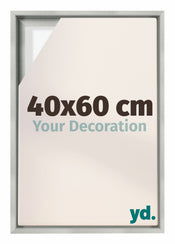 Lyon MDF Schattenfugenrahmen 40x60cm Silber Matt Vorne Messe | Yourdecoration.at