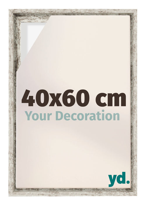 Lyon MDF Schattenfugenrahmen 40x60cm Weiss Vintage Vorne Messe | Yourdecoration.at