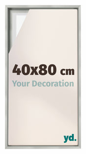 Lyon MDF Schattenfugenrahmen 40x80cm Silber Matt Vorne Messe | Yourdecoration.at