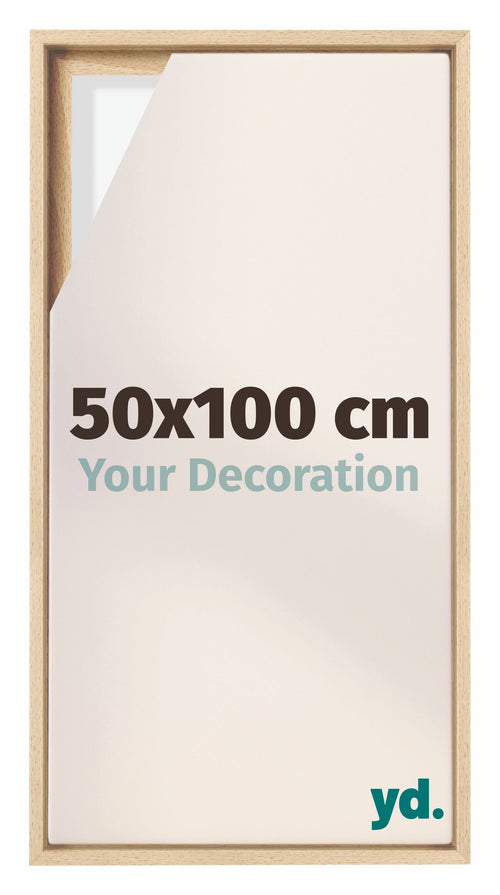 Lyon MDF Schattenfugenrahmen 50x100cm Buche Vorne Messe | Yourdecoration.at