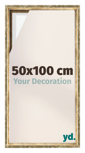 Lyon MDF Schattenfugenrahmen 50x100cm Gold Antik Vorne Messe | Yourdecoration.at