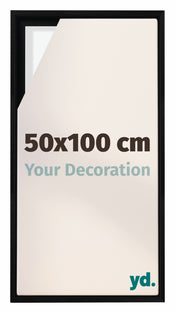 Lyon MDF Schattenfugenrahmen 50x100cm Schwarz Matt Vorne Messe | Yourdecoration.at
