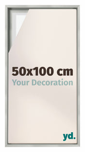 Lyon MDF Schattenfugenrahmen 50x100cm Silber Matt Vorne Messe | Yourdecoration.at