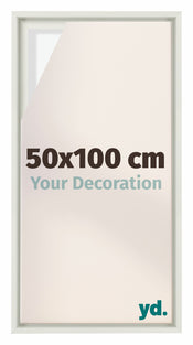 Lyon MDF Schattenfugenrahmen 50x100cm Weiss Matt Vorne Messe | Yourdecoration.at