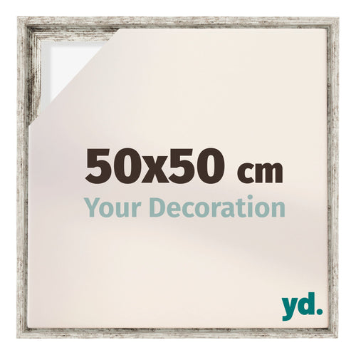Lyon MDF Schattenfugenrahmen 50x50cm Weiss Vintage Vorne Messe | Yourdecoration.at