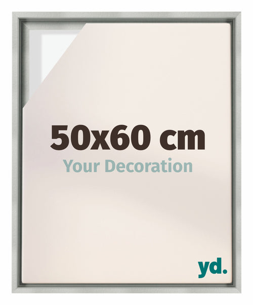 Lyon MDF Schattenfugenrahmen 50x60cm Silber Matt Vorne Messe | Yourdecoration.at