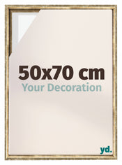Lyon MDF Schattenfugenrahmen 50x70cm Gold Antik Vorne Messe | Yourdecoration.at
