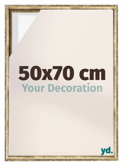 Lyon MDF Schattenfugenrahmen 50x70cm Gold Antik Vorne Messe | Yourdecoration.at