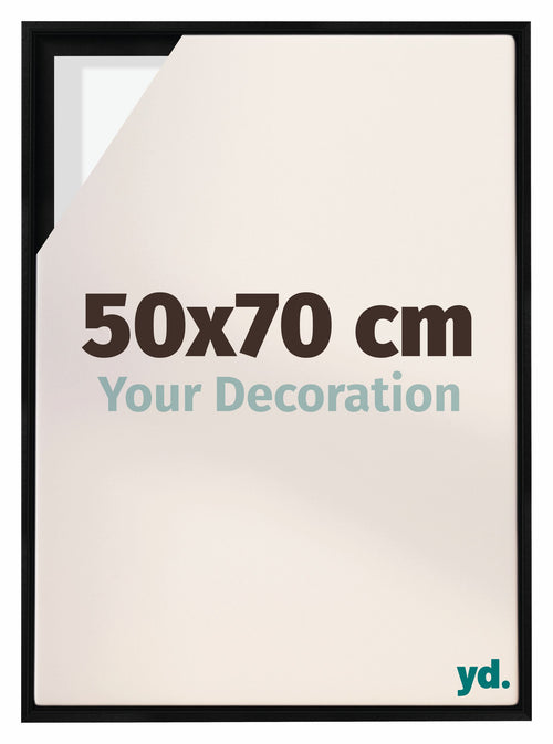 Lyon MDF Schattenfugenrahmen 50x70cm Schwarz Matt Vorne Messe | Yourdecoration.at