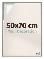 Lyon MDF Schattenfugenrahmen 50x70cm Silber Matt Vorne Messe | Yourdecoration.at