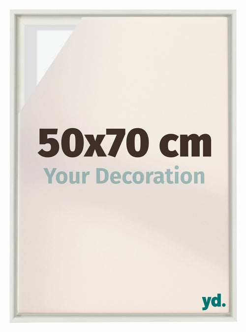 Lyon MDF Schattenfugenrahmen 50x70cm Weiss Matt Vorne Messe | Yourdecoration.at
