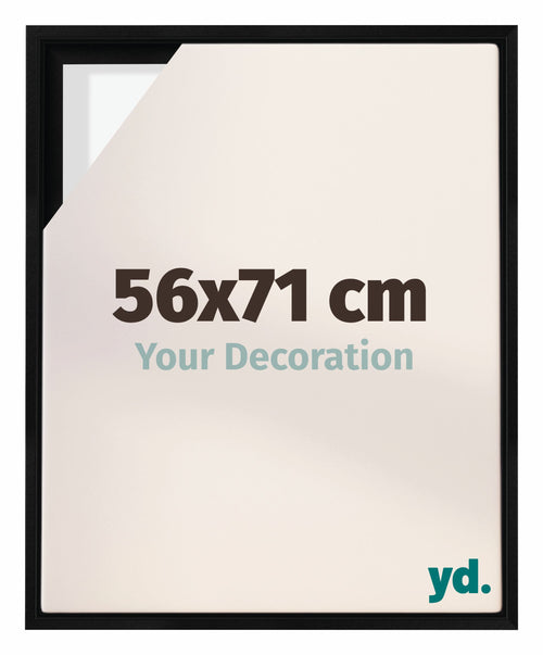 Lyon MDF Schattenfugenrahmen 56x71cm Schwarz Matt Vorne Messe | Yourdecoration.at