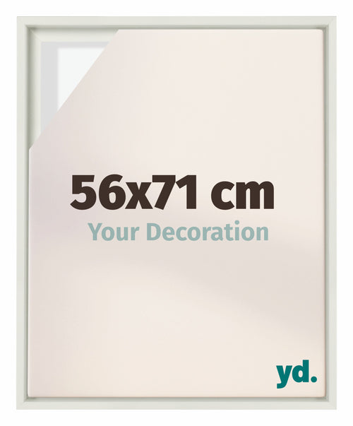 Lyon MDF Schattenfugenrahmen 56x71cm Weiss Matt Vorne Messe | Yourdecoration.at