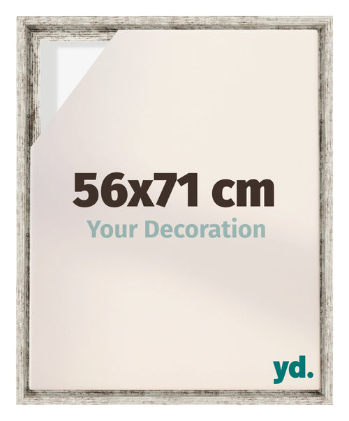 Lyon MDF Schattenfugenrahmen 56x71cm Weiss Vintage Vorne Messe | Yourdecoration.at