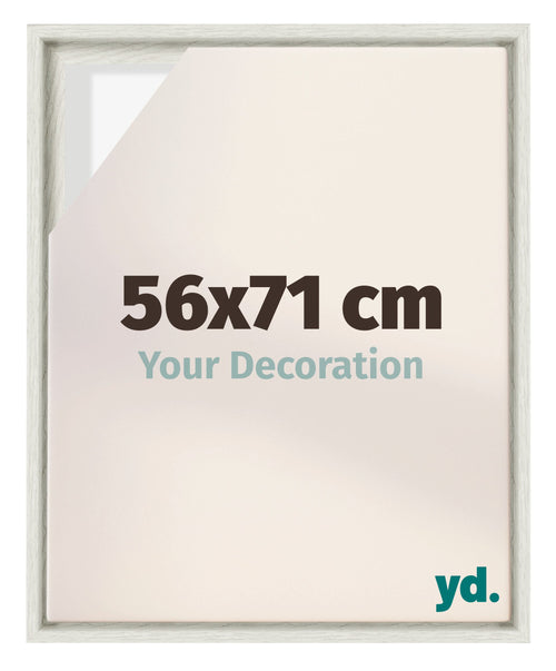 Lyon MDF Schattenfugenrahmen 56x71cm White Wash Vorne Messe | Yourdecoration.at