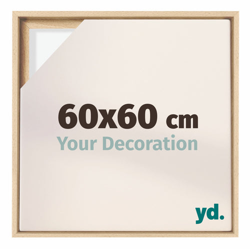 Lyon MDF Schattenfugenrahmen 60x60cm Buche Vorne Messe | Yourdecoration.at