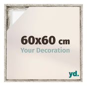 Lyon MDF Schattenfugenrahmen 60x60cm Weiss Vintage Vorne Messe | Yourdecoration.at