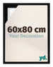 Lyon MDF Schattenfugenrahmen 60x80cm Schwarz Matt Vorne Messe | Yourdecoration.at