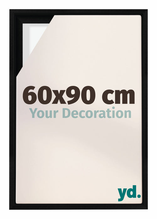 Lyon MDF Schattenfugenrahmen 60x90cm Schwarz Matt Vorne Messe | Yourdecoration.at