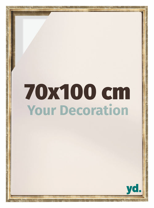 Lyon MDF Schattenfugenrahmen 70x100cm Gold Antik Vorne Messe | Yourdecoration.at