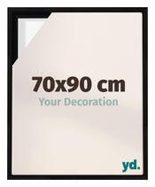 Lyon MDF Schattenfugenrahmen 70x90cm Schwarz Matt Vorne Messe | Yourdecoration.at