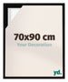 Lyon MDF Schattenfugenrahmen 70x90cm Schwarz Matt Vorne Messe | Yourdecoration.at