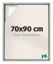 Lyon MDF Schattenfugenrahmen 70x90cm Silber Matt Vorne Messe | Yourdecoration.at