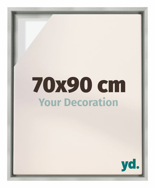 Lyon MDF Schattenfugenrahmen 70x90cm Silber Matt Vorne Messe | Yourdecoration.at