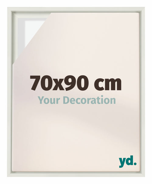 Lyon MDF Schattenfugenrahmen 70x90cm Weiss Matt Vorne Messe | Yourdecoration.at