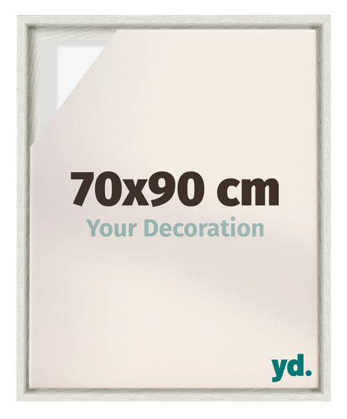 Lyon MDF Schattenfugenrahmen 70x90cm White Wash Vorne Messe | Yourdecoration.at