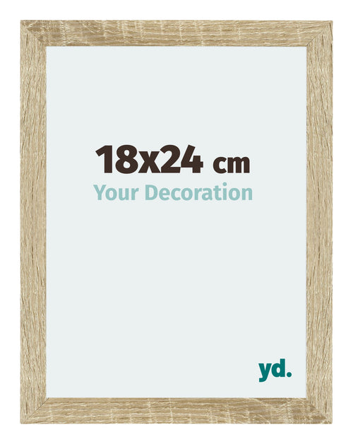 Mura MDF Bilderrahmen 18x24cm Sonoma Eiche Vorne Messe | Yourdecoration.at