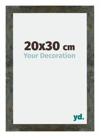 Mura MDF Bilderrahmen 20x30cm Blau Gold Meliert Vorne Messe | Yourdecoration.at