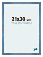 Mura MDF Bilderrahmen 21x30cm Hell Blau Geveegd Vorne Messe | Yourdecoration.at