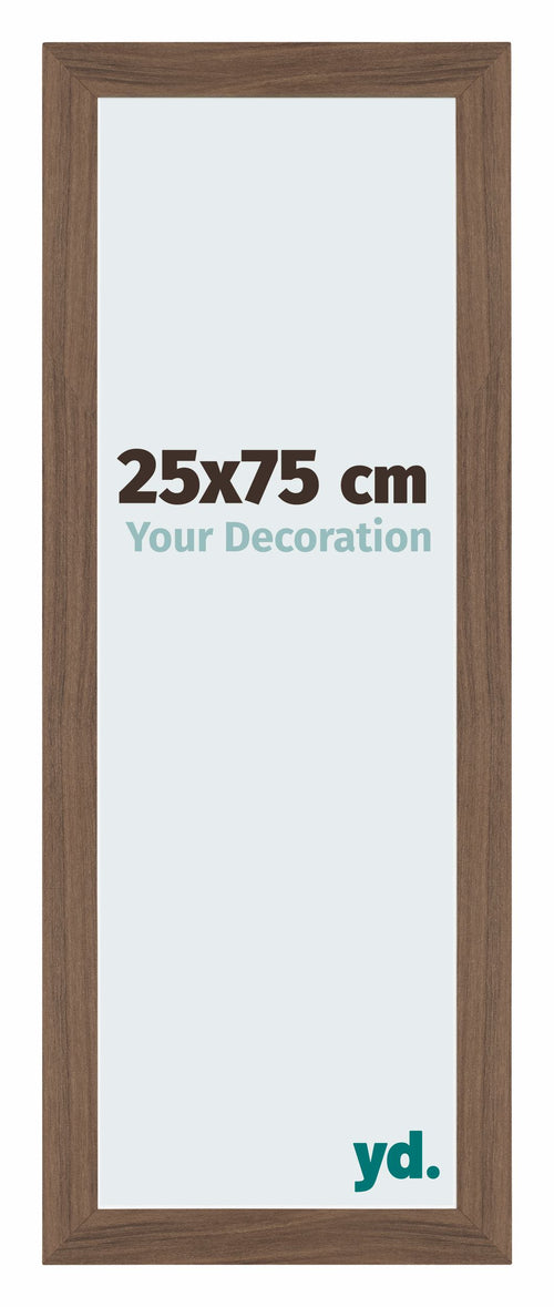 Mura MDF Bilderrahmen 25x75cm Nussbaum Dunkel Vorne Messe | Yourdecoration.at