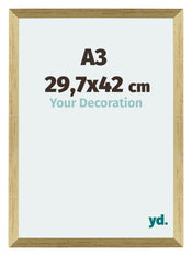 Mura MDF Bilderrahmen 29 7x42cm A3 Gold Glanz Vorne Messe | Yourdecoration.at