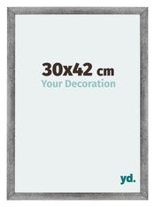 Mura MDF Bilderrahmen 30x42cm Grau Gewischt Vorne Messe | Yourdecoration.at