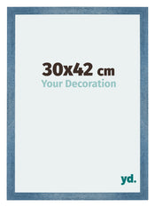Mura MDF Bilderrahmen 30x42cm Hell Blau Geveegd Vorne Messe | Yourdecoration.at
