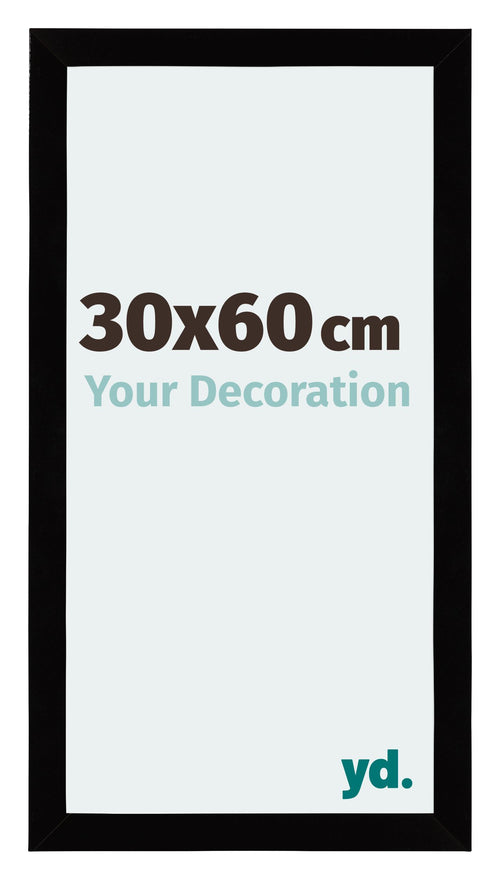 Mura MDF Bilderrahmen 30x60cm Schwarz Hochglanz Vorne Messe | Yourdecoration.at
