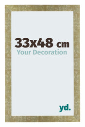 Mura MDF Bilderrahmen 33x48cm Gold Antik Vorne Messe | Yourdecoration.at