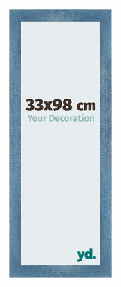 Mura MDF Bilderrahmen 33x98cm Hellblau Gewischt Vorne Messe | Yourdecoration.at