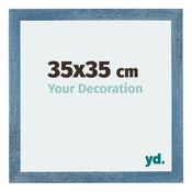 Mura MDF Bilderrahmen 35x35cm Hell Blau Geveegd Vorne Messe | Yourdecoration.at