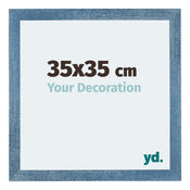 Mura MDF Bilderrahmen 35x35cm Hell Blau Geveegd Vorne Messe | Yourdecoration.at