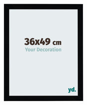 Mura MDF Bilderrahmen 36x49cm Schwarz Hochglanz Vorne Messe | Yourdecoration.at