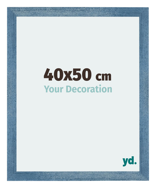 Mura MDF Bilderrahmen 40x50cm Hell Blau Geveegd Vorne Messe | Yourdecoration.at