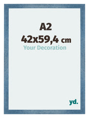 Mura MDF Bilderrahmen 42x59 4cm A2 Hell Blau Geveegd Vorne Messe | Yourdecoration.at