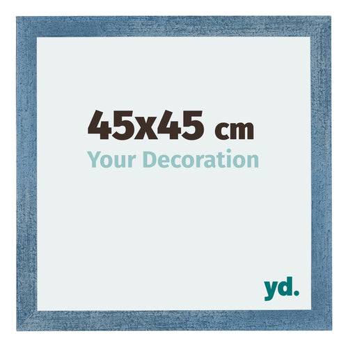 Mura MDF Bilderrahmen 45x45cm Hell Blau Geveegd Vorne Messe | Yourdecoration.at