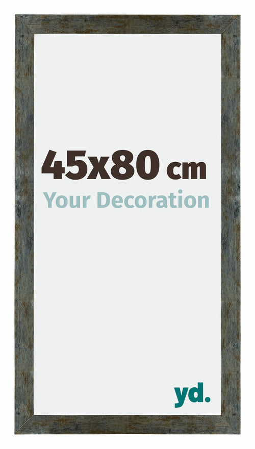 Mura MDF Bilderrahmen 45x80cm Blau Gold Meliert Vorne Messe | Yourdecoration.at
