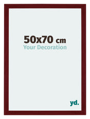 Mura MDF Bilderrahmen 50x70cm Weinrot Gewischt Vorne Messe | Yourdecoration.at