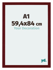 Mura MDF Bilderrahmen 59 4x84cm A1 Weinrot Gewischt Vorne Messe | Yourdecoration.at